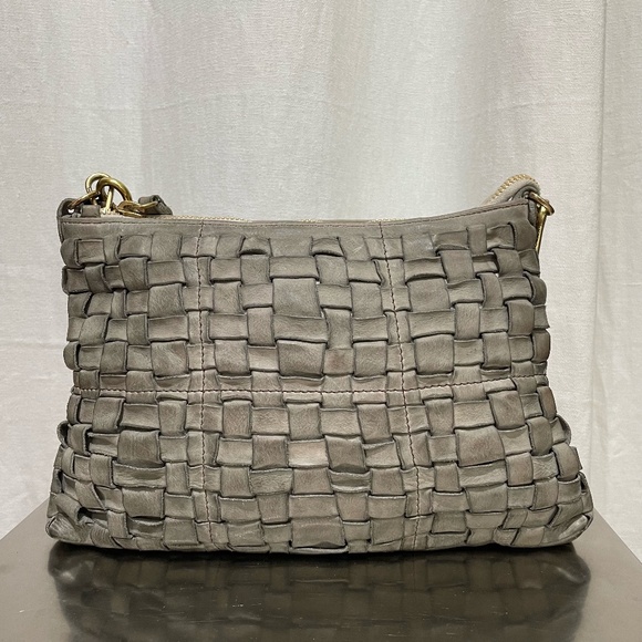 Campomaggi Shoulder Bag with Woven Detailing in Cemento - Picture 1 of 4